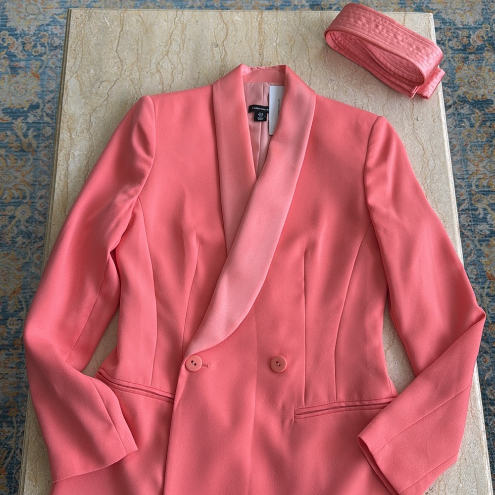 NWT Karen Millen Tailored Tuxedo Wrap Mini Dress. - Picture 11 of 12